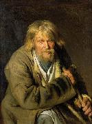 Ivan Nikolaevich Kramskoi Old Man with a Crutch Spain oil painting artist